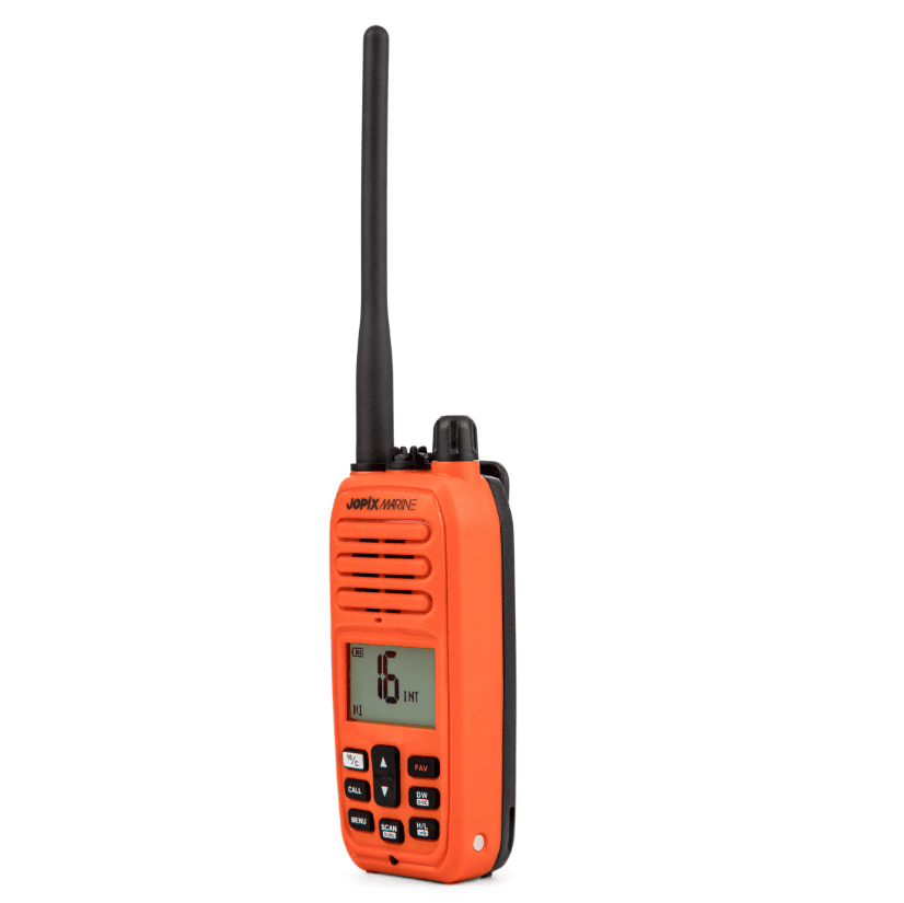 Jopix Marine 616P ORANGE ręczny radiotelefon morski VHF IP67, pływający, moc 5W, NRC, WX, czujnik wody - możliwość rejestracji w UKE