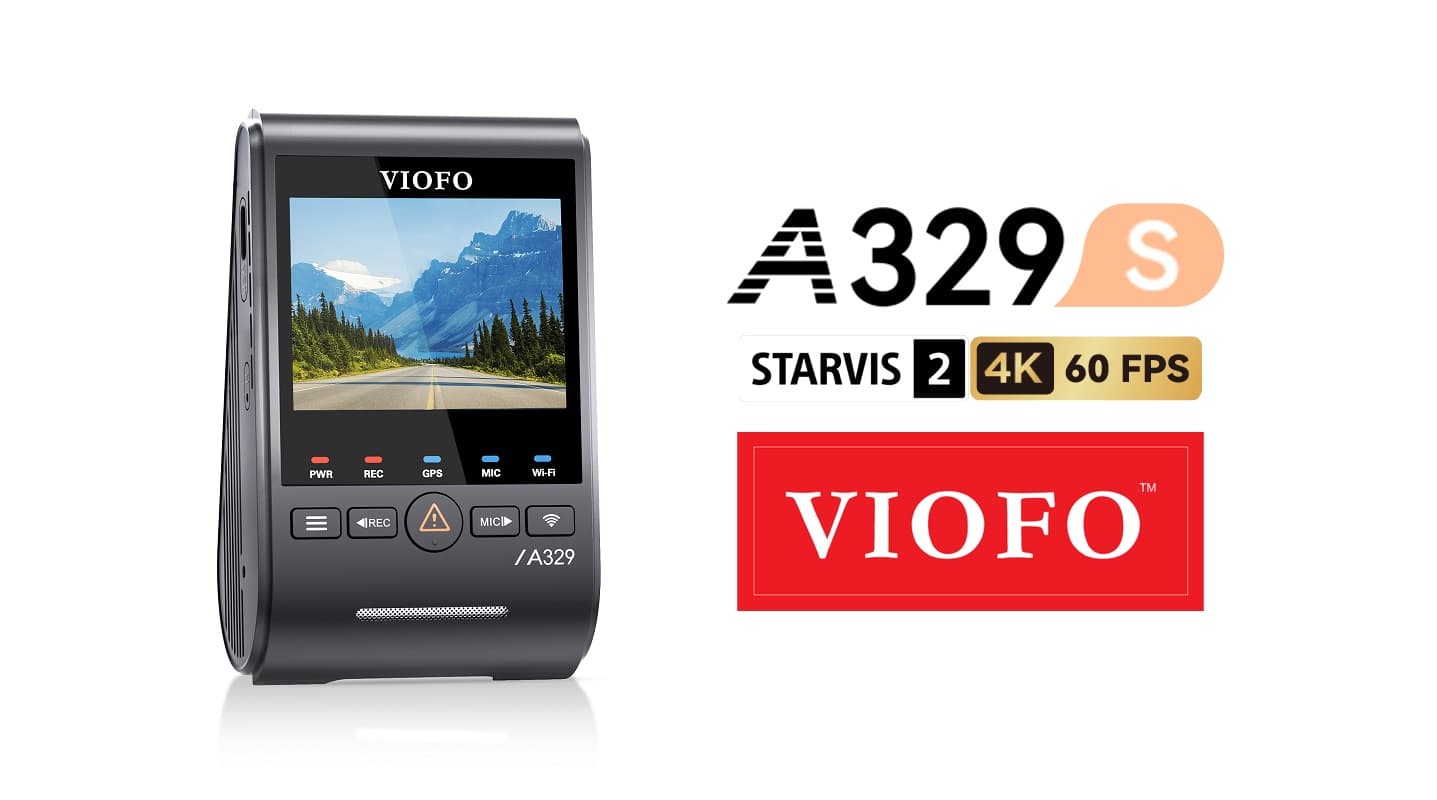 VIOFO A329S 1CH kamera samochodowa przód 4K 60FPS, obsługa dysków SSD, HDR, GPS, Sony Starvis 2, G-sensor, mikrofon, Wi-Fi 6, BT
