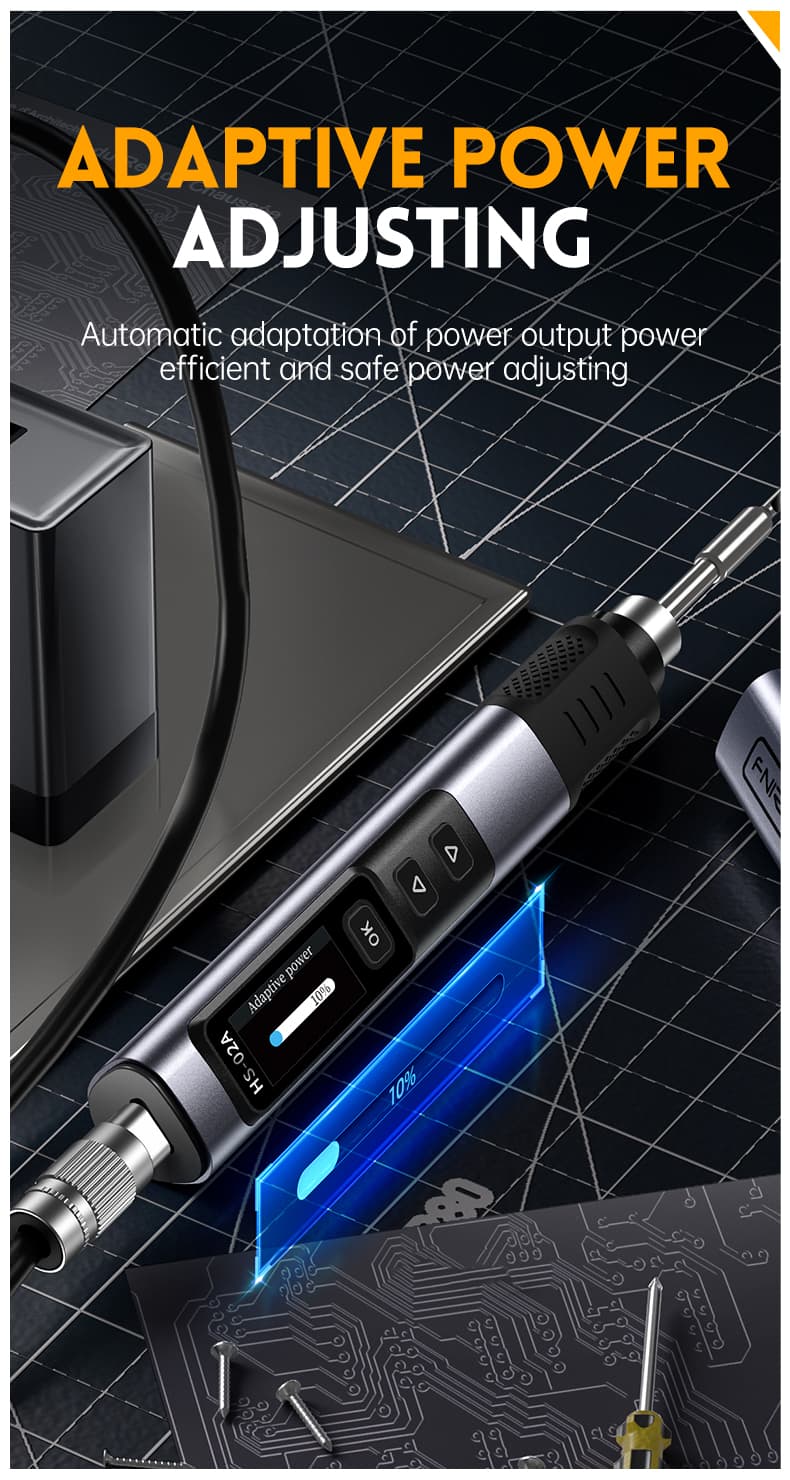 FNIRSI HS-02A przenośna lutownica cyfrowa 100W USB-C, 6 grotów + zasilacz GaN