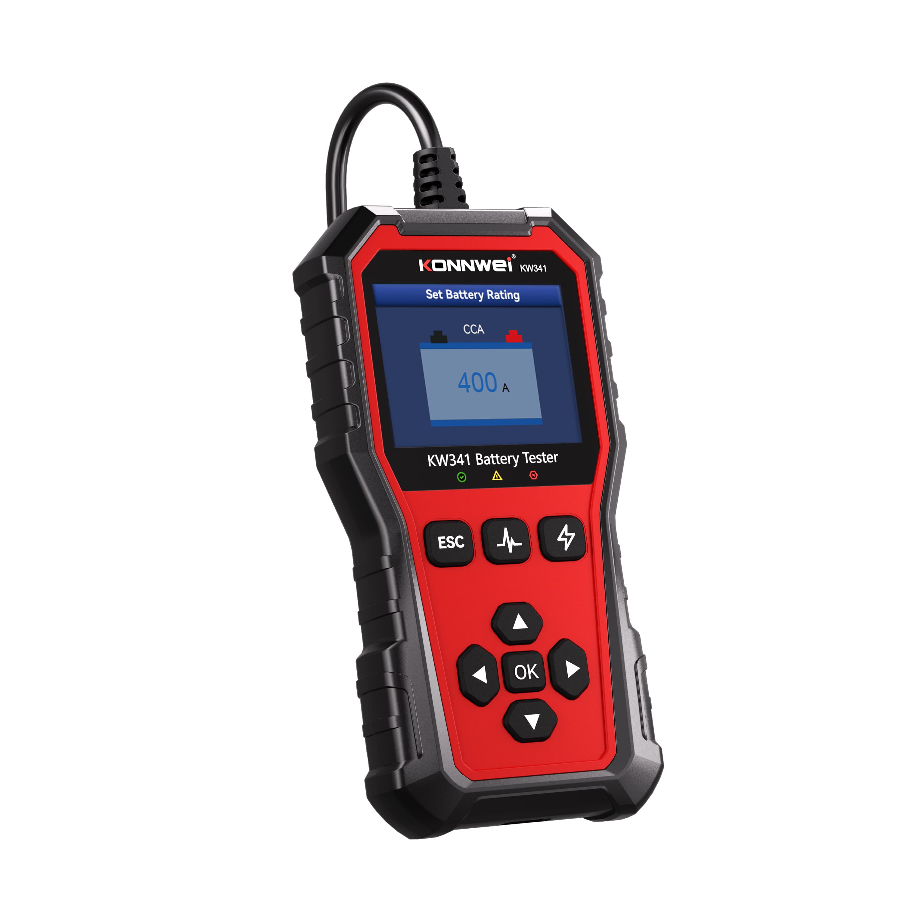 KONNWEI KW341 tester akumulatorów 6V / 12V / 24V - test ładowania, pod obciążeniem, żywotności itd. POLSKIE MENU (do osobowych, ciężarowych, motocykli)