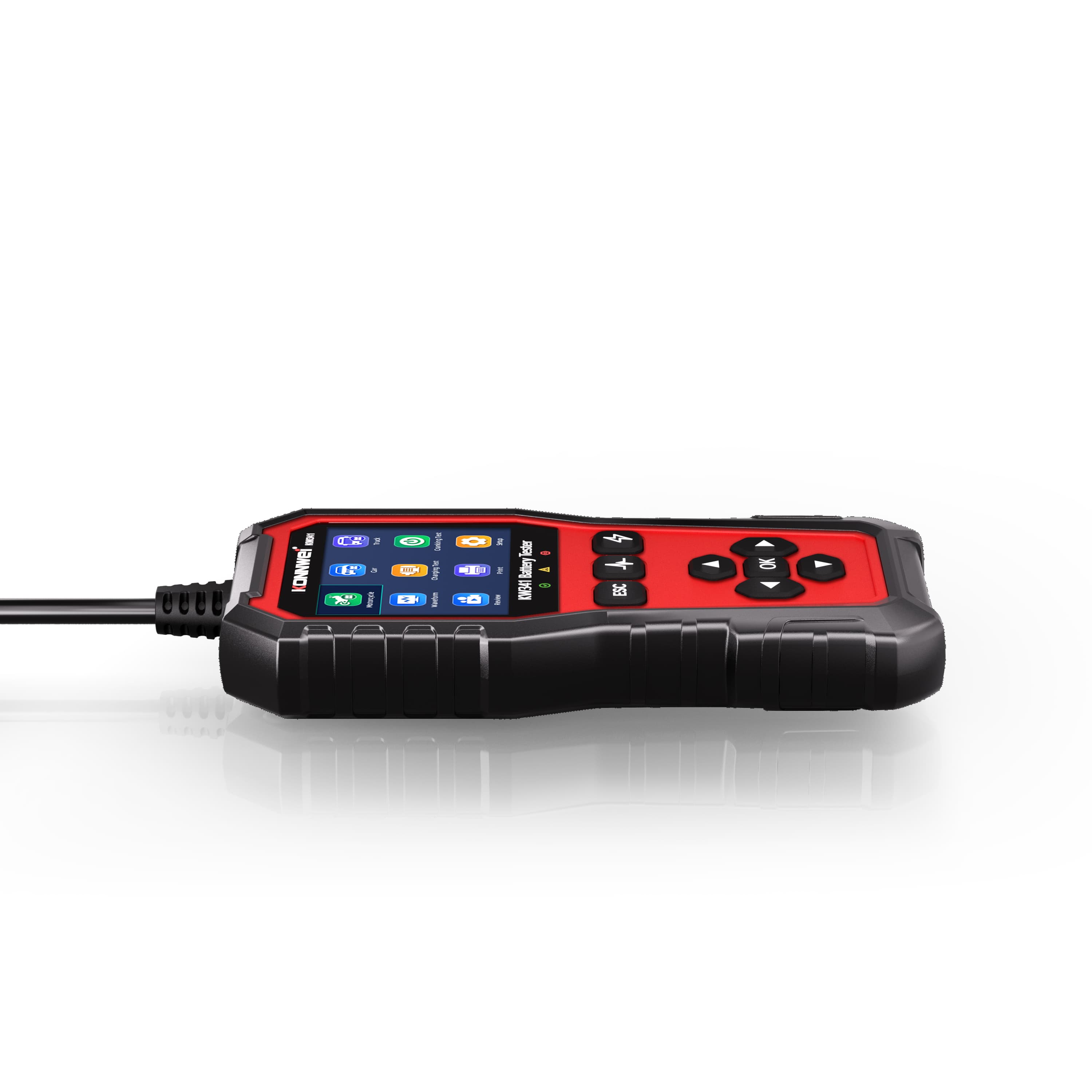 KONNWEI KW341 tester akumulatorów 6V / 12V / 24V - test ładowania, pod obciążeniem, żywotności itd. POLSKIE MENU (do osobowych, ciężarowych, motocykli)