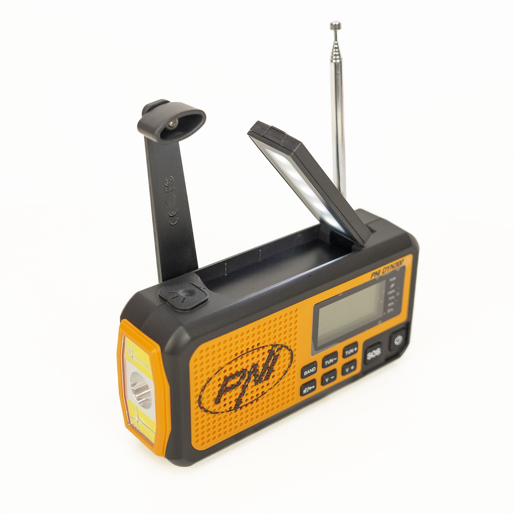 PNI DYN300 przenośne radio awaryjne AM/FM/SW, dynamo, latarka LED, powerbank 4000mAh - radio dla preppersa, survival