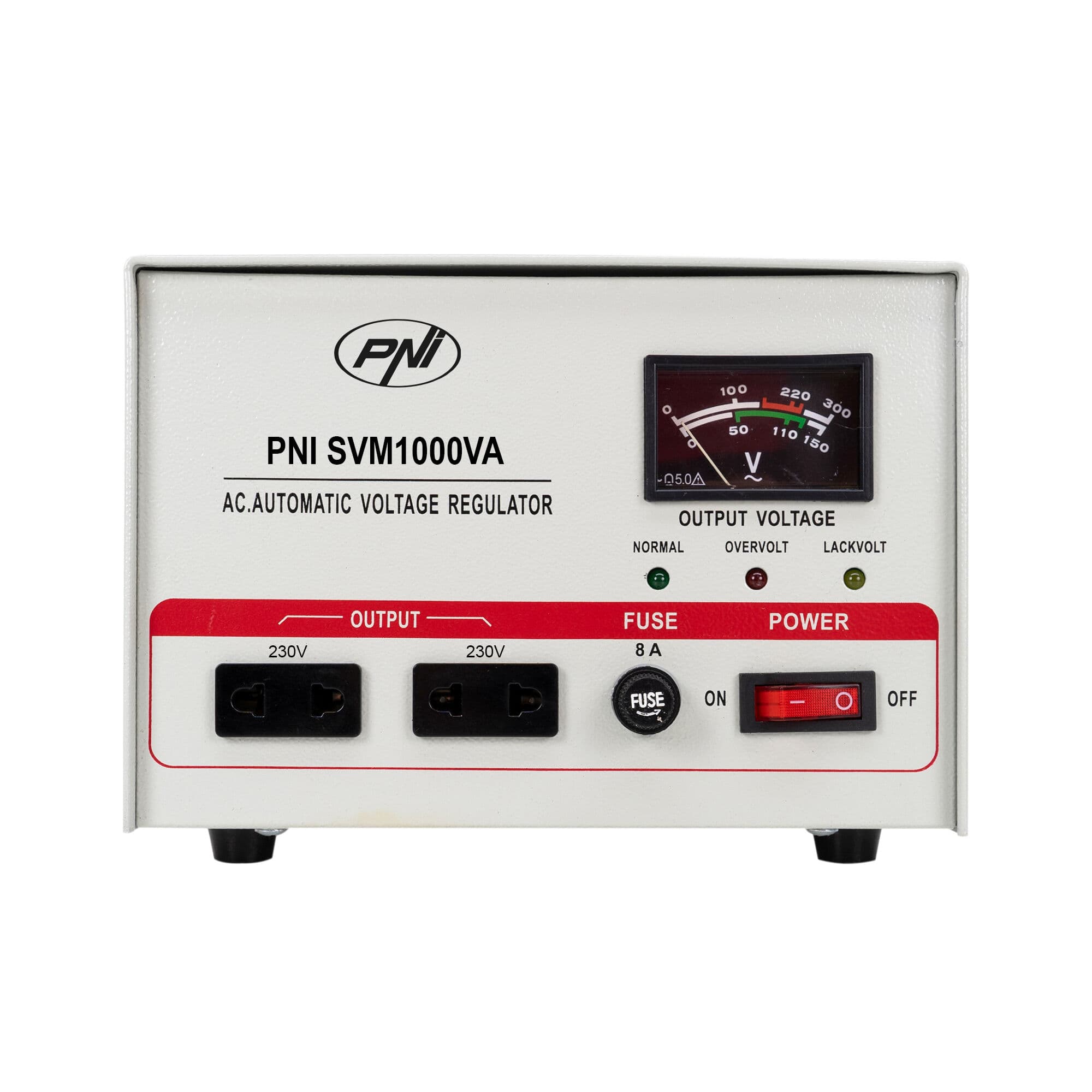 PNI SVM1000VA stabilizator napięcia AVR 1000VA / 800W, 170÷260V / 230V, precyzja 3% serwo, czysty SINUS - np. do agregatu, pompy, pieca CO, serwera