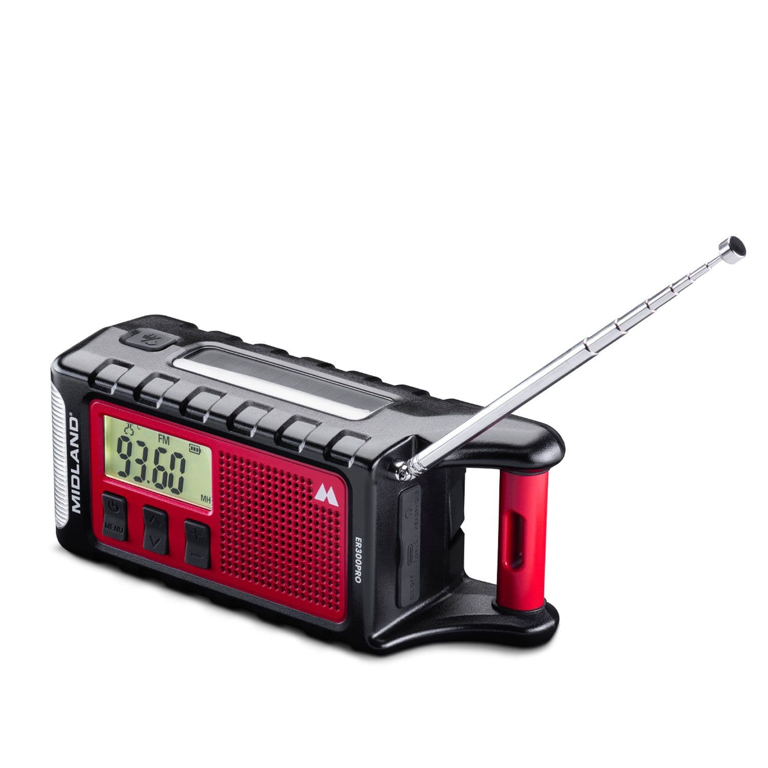 Midland ER300 PRO radio awaryjne AM/FM powerbank 10000mAh, latarka, bluetooth i wieloma źródłami zasilania - radio dla preppersa, survival