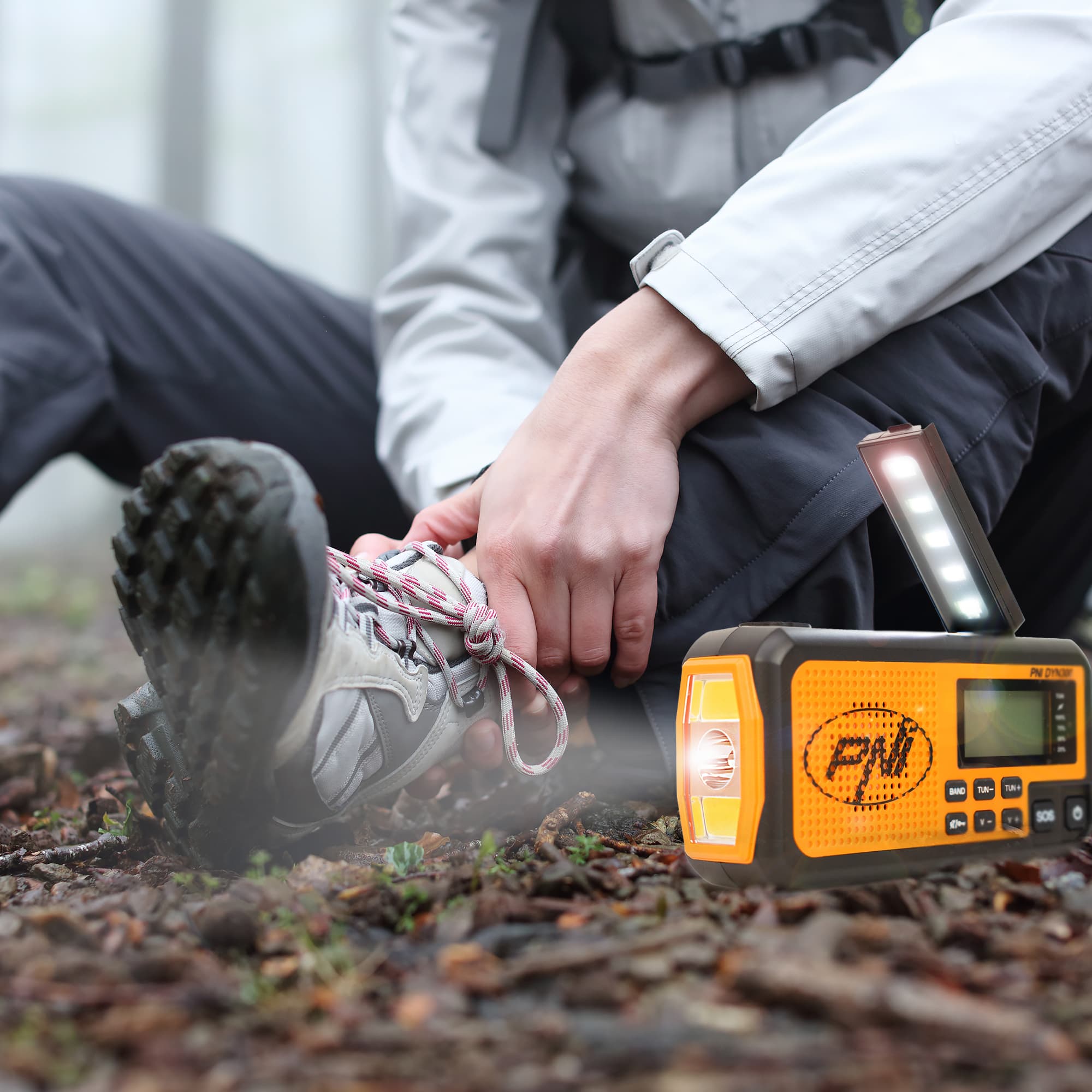 PNI DYN300 przenośne radio awaryjne AM/FM/SW, dynamo, latarka LED, powerbank 4000mAh - radio dla preppersa, survival