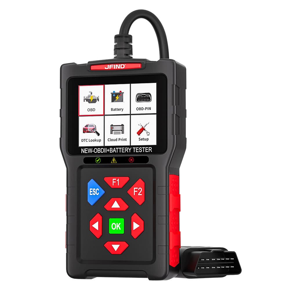 JFIND JF700 ULTRA 2w1 tester akumulatorów 12V/24V + skaner diagnostyczny OBD-2 - diagnostyka / odczyt i kasowanie błędów / test baterii POLSKIE MENU