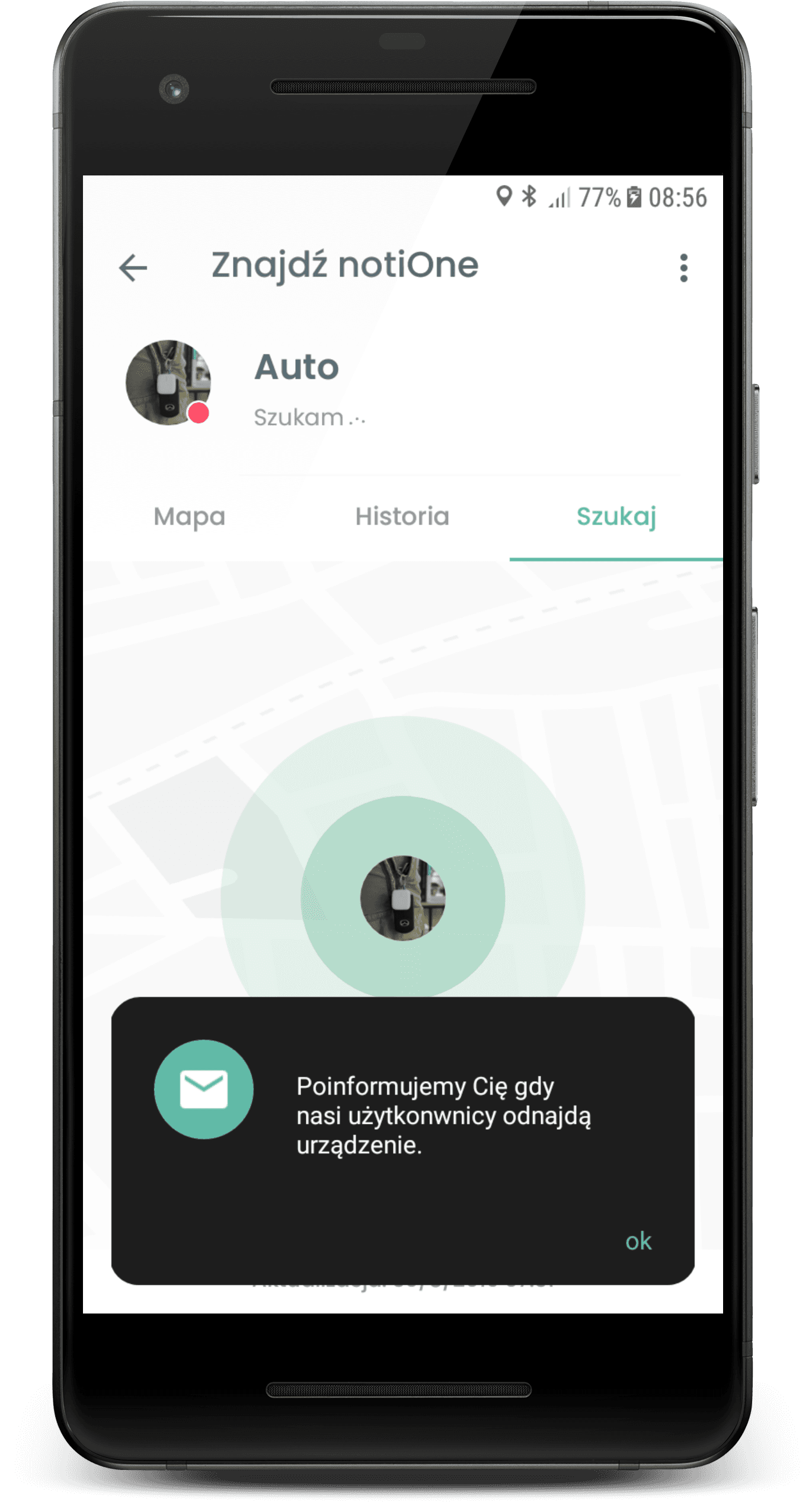 notiOne go! lokalizator bluetooth bez abonamentu - ultrakompaktowy brelok - Łódź, Zbąszyńska 2