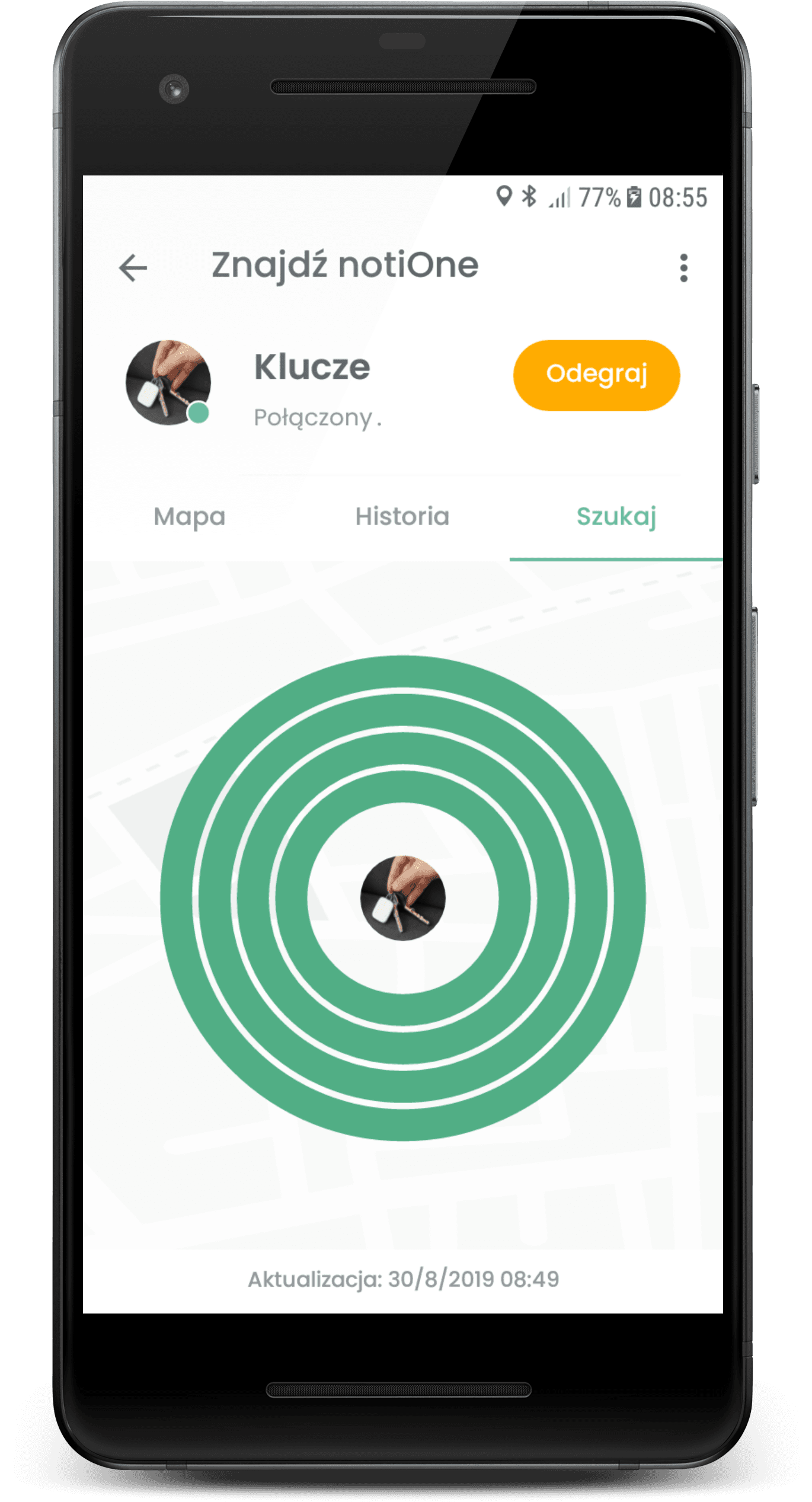 notiOne go! lokalizator bluetooth bez abonamentu - ultrakompaktowy brelok - Łódź, Zbąszyńska 2