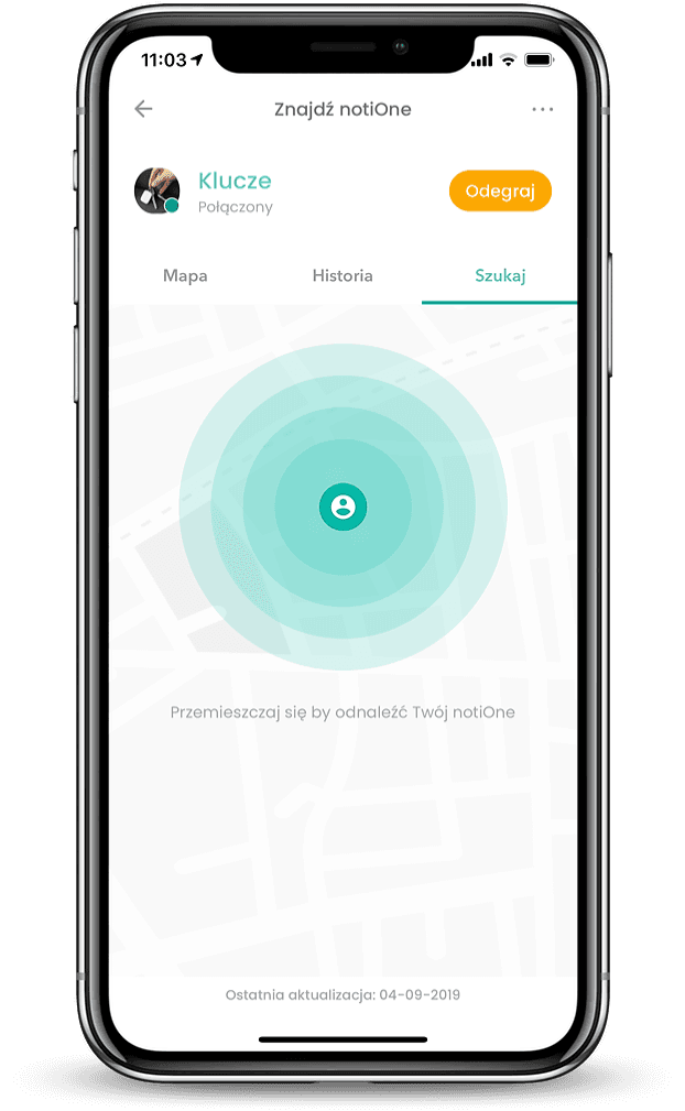 notiOne go! lokalizator bluetooth bez abonamentu - ultrakompaktowy brelok - Łódź, Zbąszyńska 2