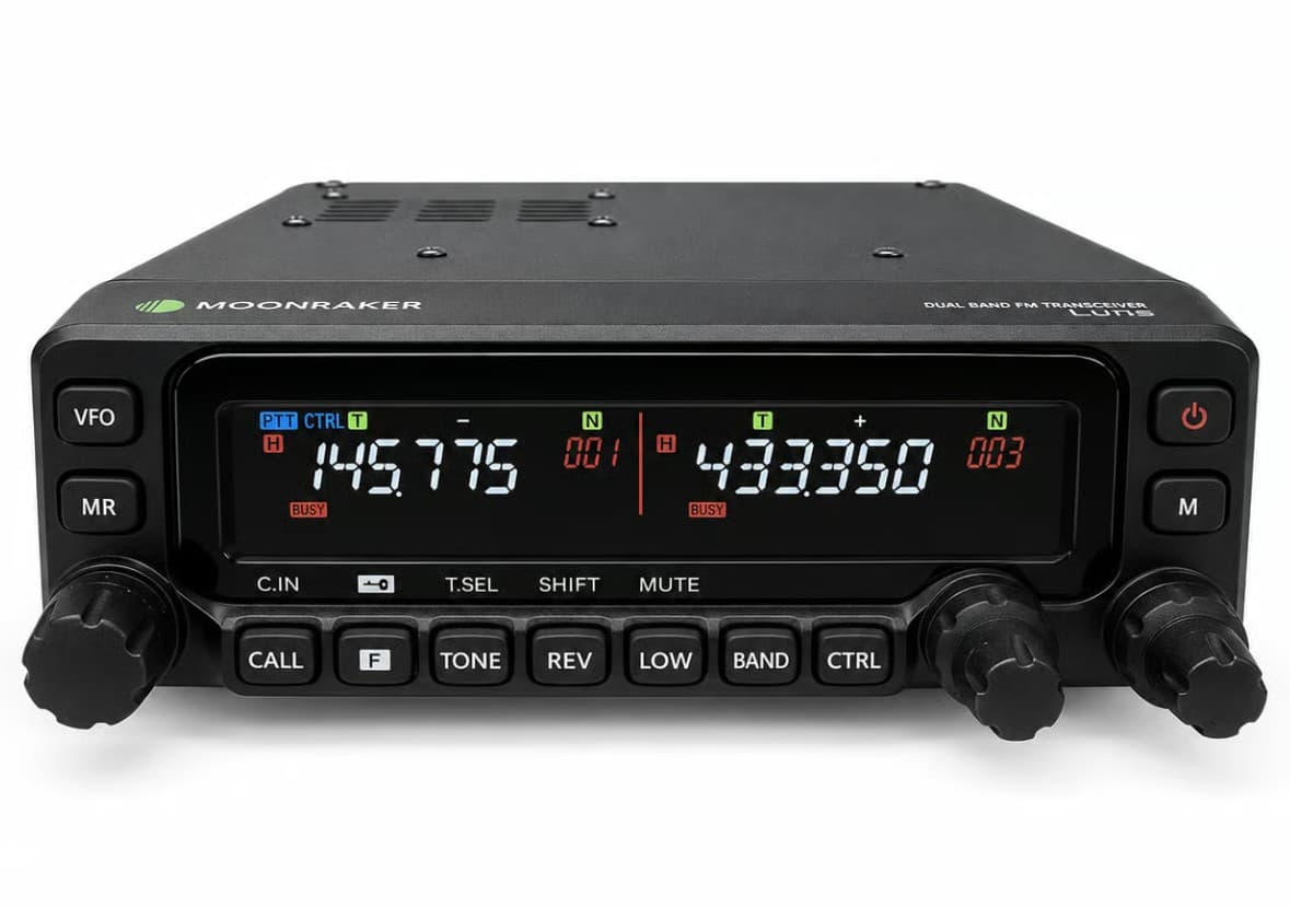 MOONRAKER LUNA radio amatorskie 2m/70cm + AIRBAND - duża moc 70W - radiotelefon przewoźny duobander VHF UHF