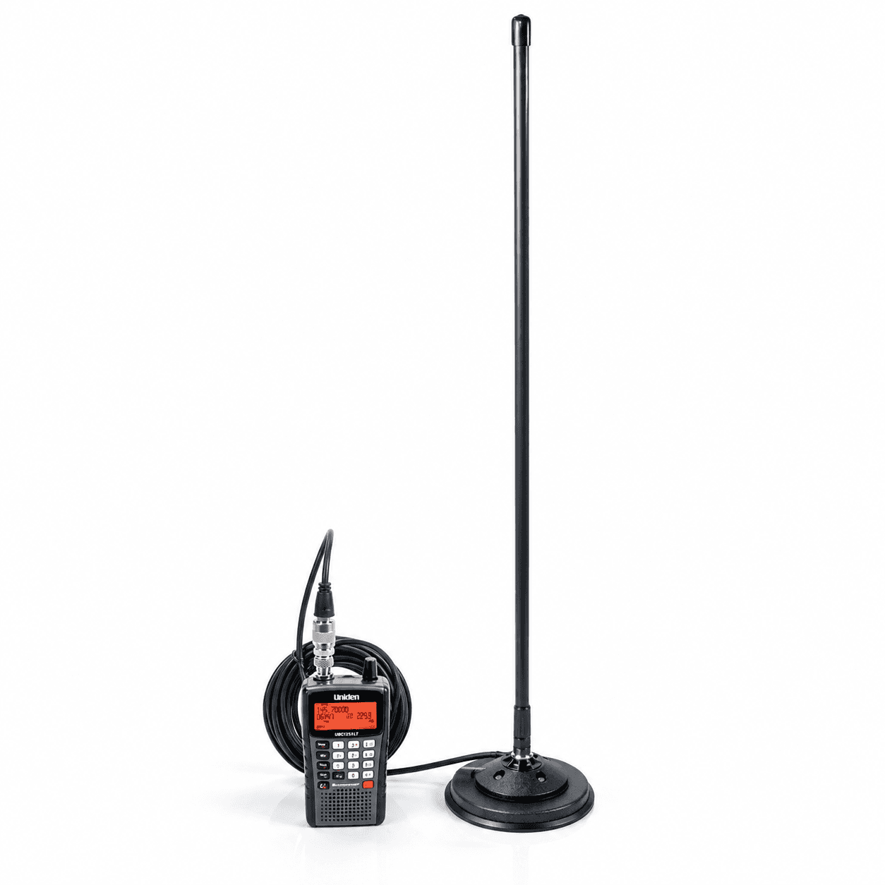 Skaner UNIDEN UBC125XLT + antena szerokopasmowa Magnum Scan Stick 2000 (CB radio, pasmo lotnicze+wojskowe, UHF, VHF) UBC 125 XLT