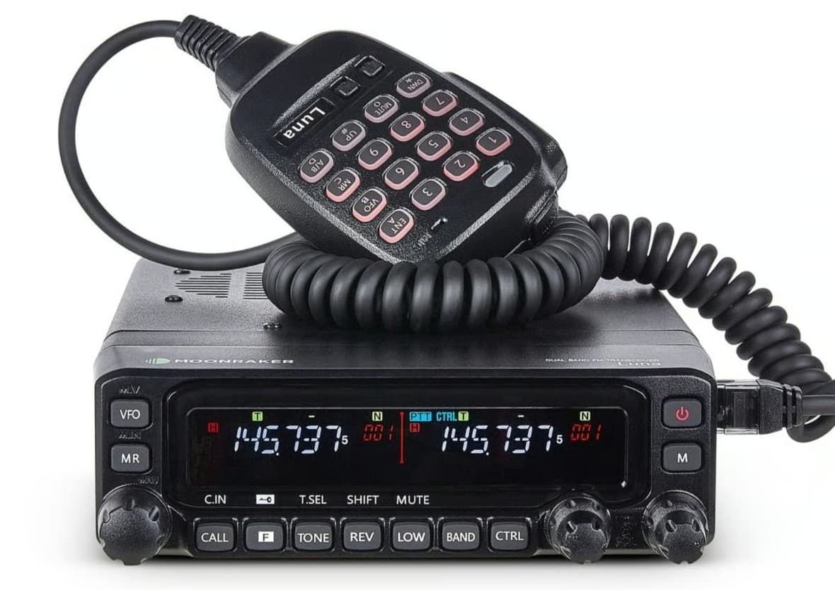MOONRAKER LUNA radio amatorskie 2m/70cm + AIRBAND - duża moc 70W - radiotelefon przewoźny duobander VHF UHF