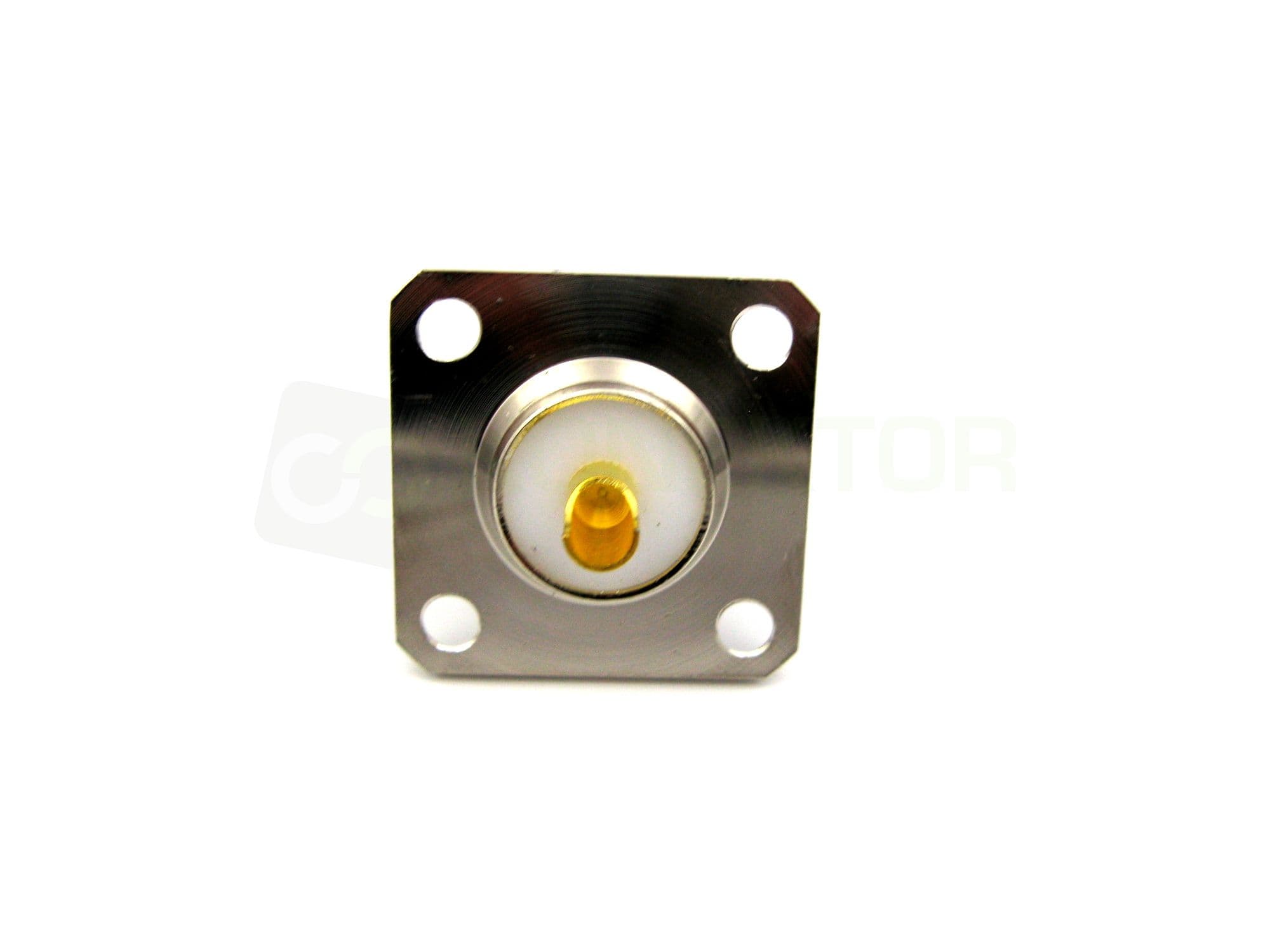 Gniazdo panelowe UHF (SO 239, do wtyku UC-1) do obudowy, prostokątne RADIORA PTFE/Gold