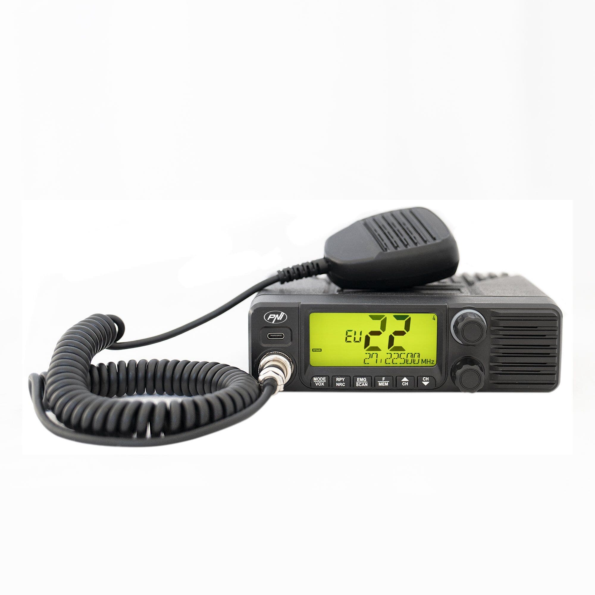 PNI Escort HP 40 CB radio AM/FM, zasilanie 12/24V, RF Gain, NRC, pomiar SWR, USB-C, montaż 1-DIN