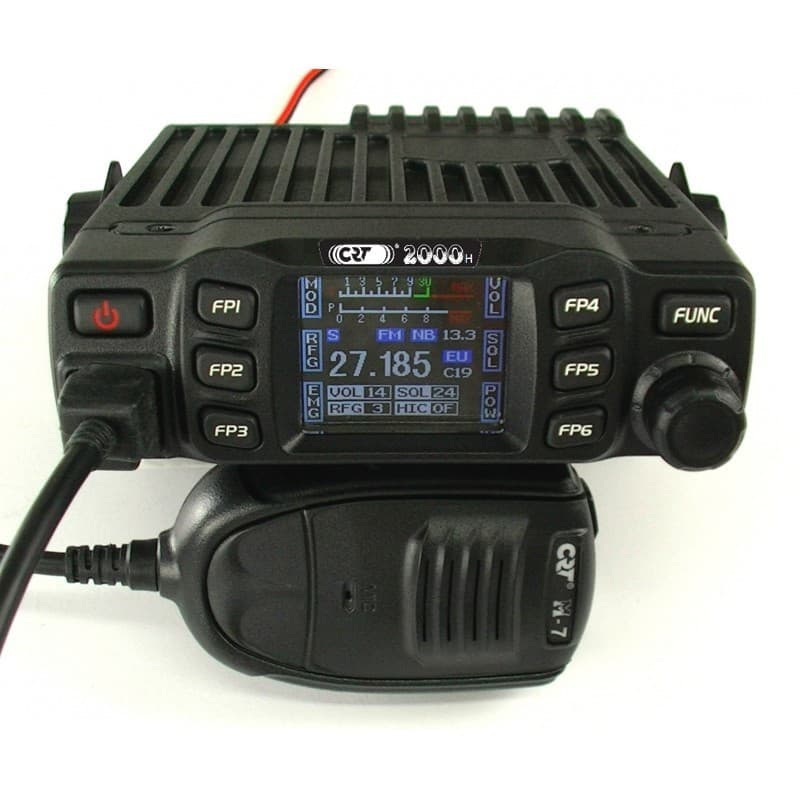 CRT 2000H nowoczesne kompaktowe CB radio z dużym wyświetlaczem, ASQ, RF Gain (najnowsza wersja)