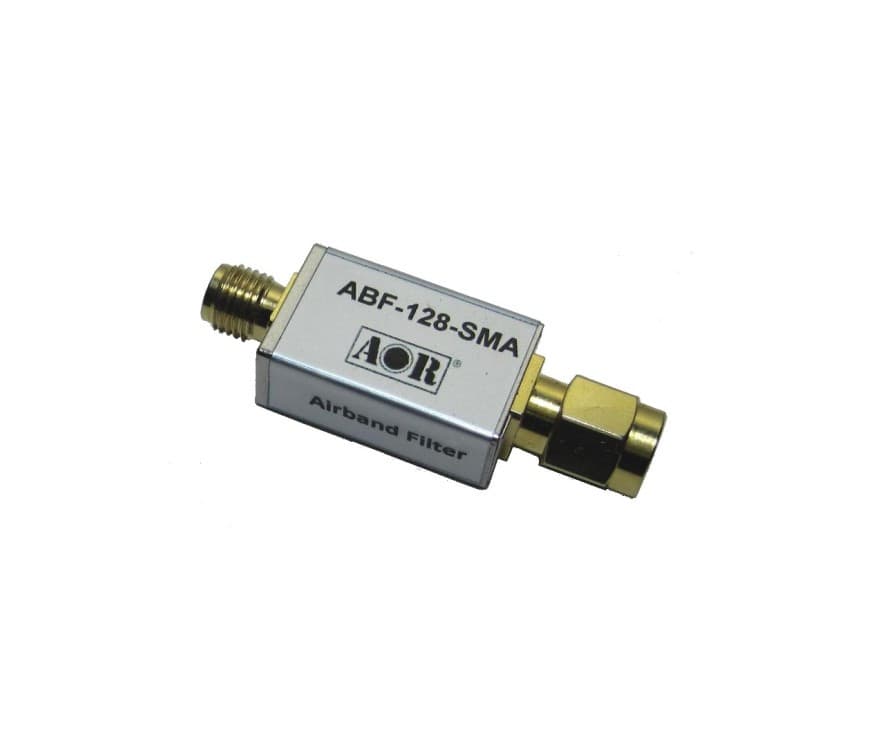 AOR ABF128-SMA filtr pasmowy do skanerów, odbiorników SDR - 108-136MHz pasmo lotnicze - złącza SMA np. do RTL-SDR, SDRPlay