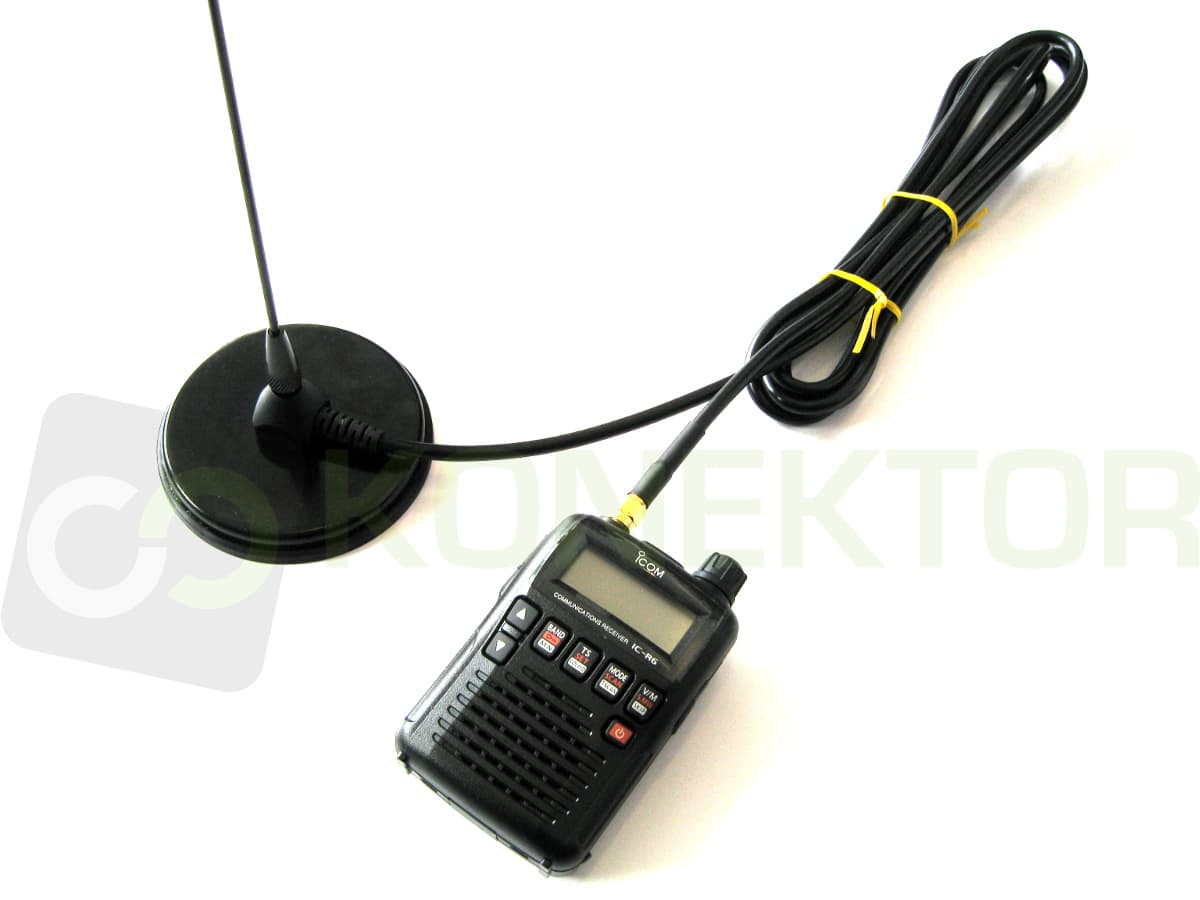 Nagoya UT-308 SMA 55cm Antena samochodowa VHF/UHF do duobandera, skanera (np. Icom IC-R6, AOR AR-MINI) mocny magnes