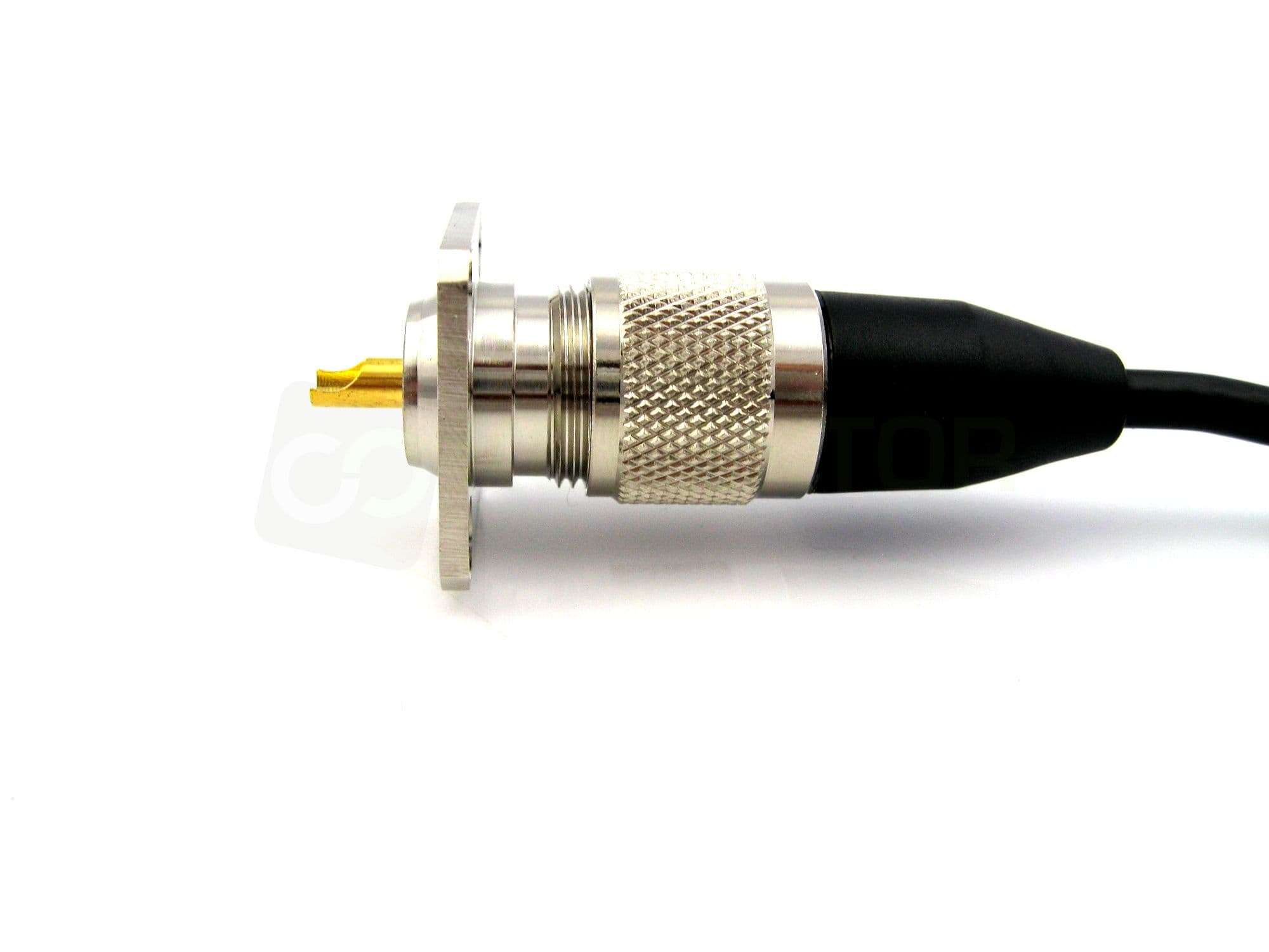Gniazdo panelowe UHF (SO 239, do wtyku UC-1) do obudowy, prostokątne RADIORA PTFE/Gold