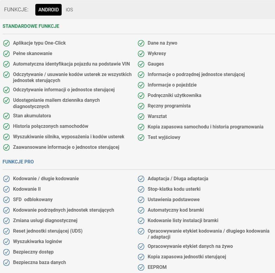 OBD Eleven NextGen PRO PACK (24 miesiące subskrypcji) + 100 kredytów iOS / Android najlepszy interfejs diagnostyczny OBD-2 do VAG: VOLKSWAGEN AUDI SKODA SEAT - mobilny VCDS